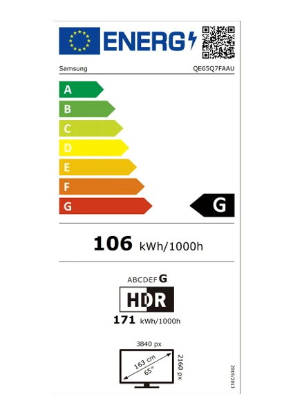 65Q7FA 65'' 165 Ekran Uydu Alıcılı 4K Ultra HD Tizen Smart QLED TV