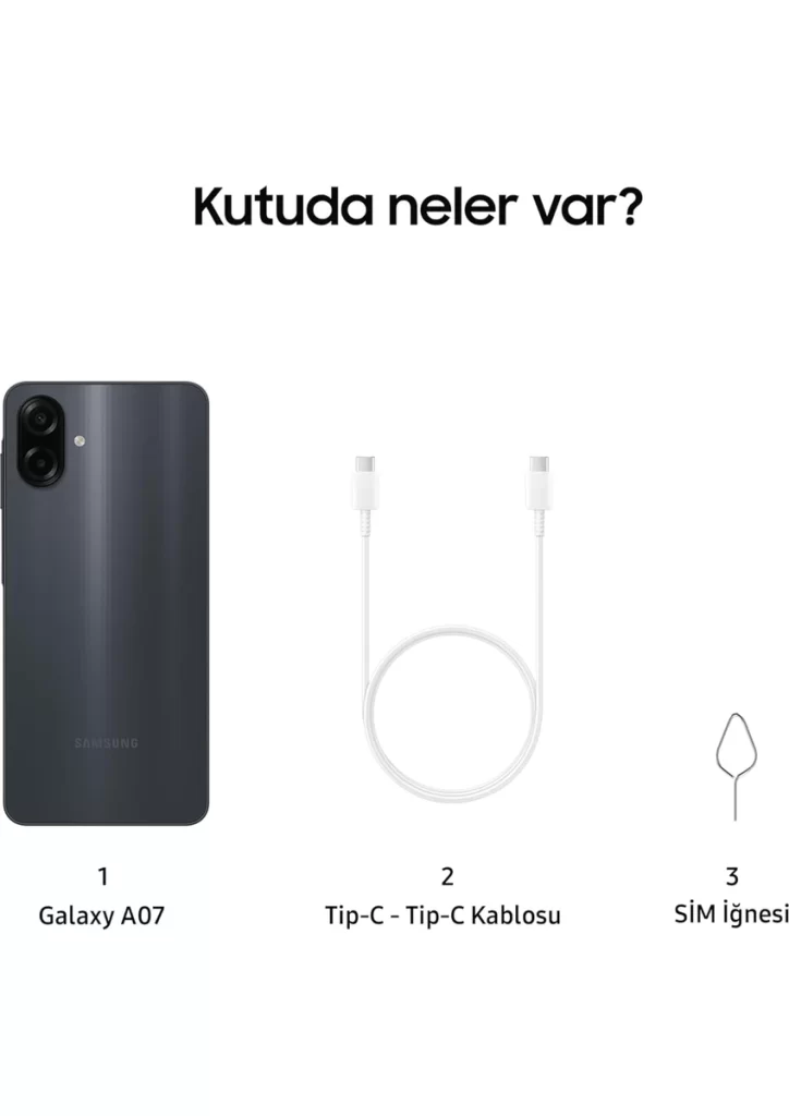 Galaxy A07 128 GB 4 GB Ram (Samsung Türkiye Garantili) Siyah